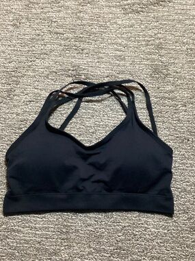 Women's Black Strappy Sports Bra